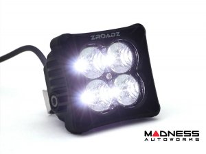 Ford Bronco Roof Rack - ZROADZ - 4 Door - Kit w/ Amber & White LED Pods & Rear Light Bar